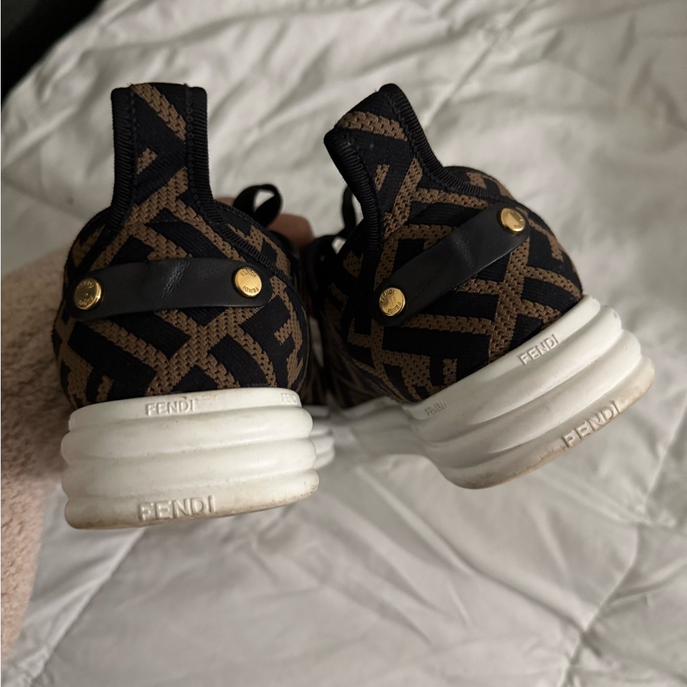 Fendi Black and Brown Patterned Sneakers - Picture 6 of 7